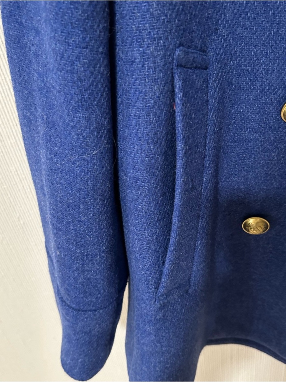 J.Crew women’s double breasted cobalt blue wool peacoat in size 14 nello gori - Picture 9 of 14